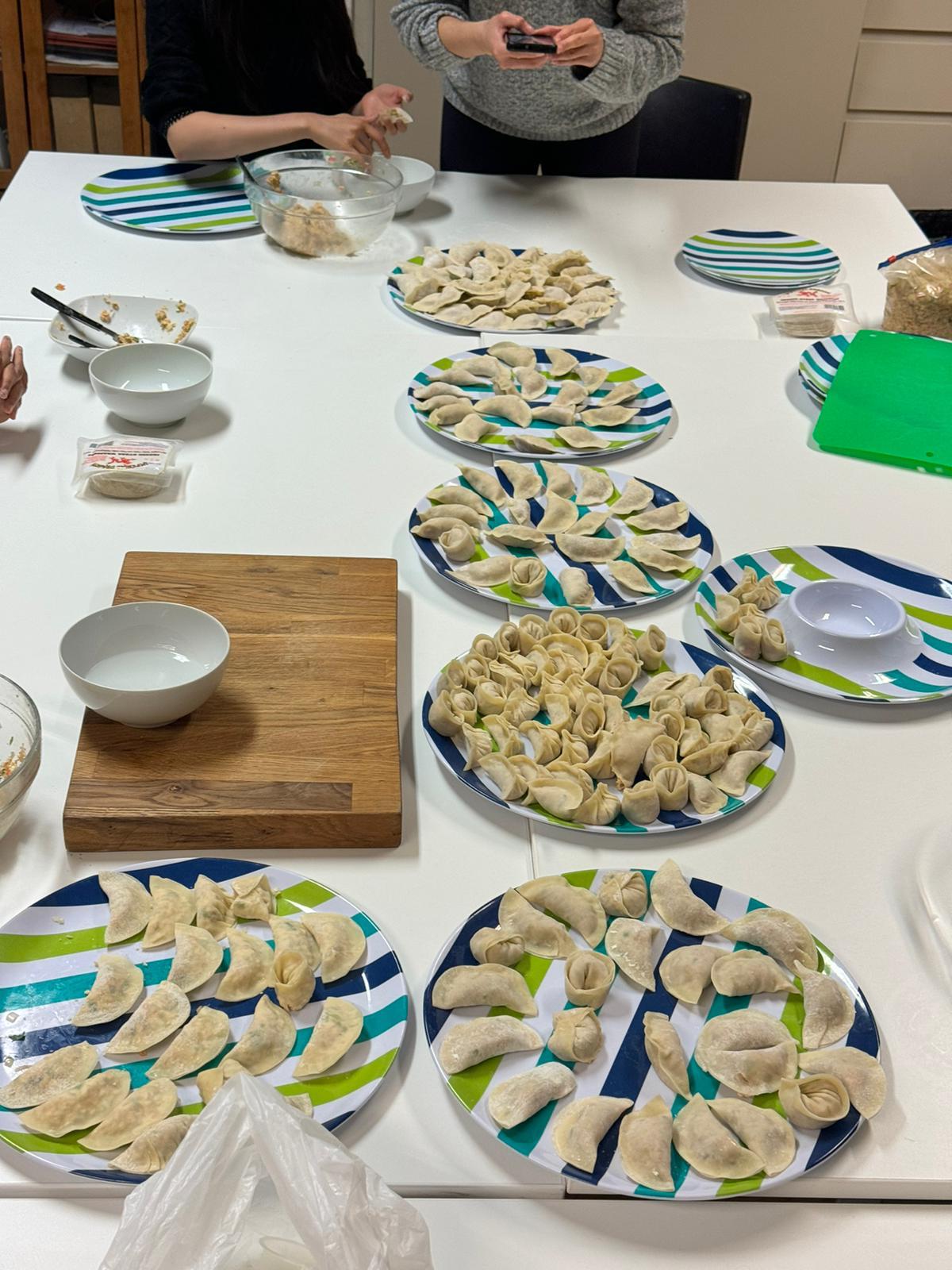 Homemade dumplings prepared by London Student Mission members